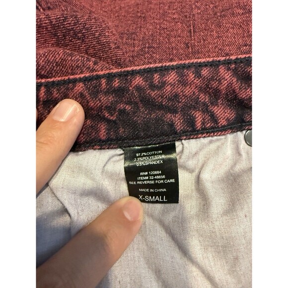 Hot Topic Red Wash Zip  Skirt  Size XS - Picture 3 of 8